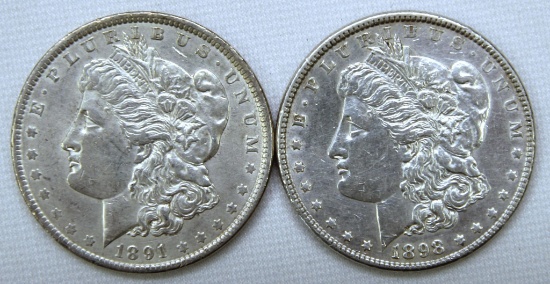 1891, 1898 Morgan Dollars