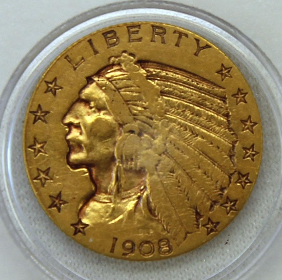 1908 $5 Indian Gold