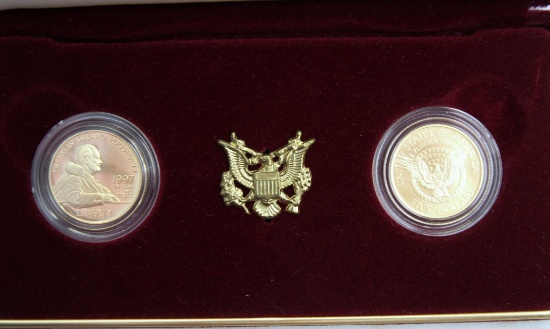 U.S. Mint 1997 Franklin Delano Roosevelt $5 Gold Two Coin Set