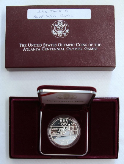 U.S. Mint 1995 Atlanta Centennial Olympic Games Track Commemorative Silver Proof Dollar