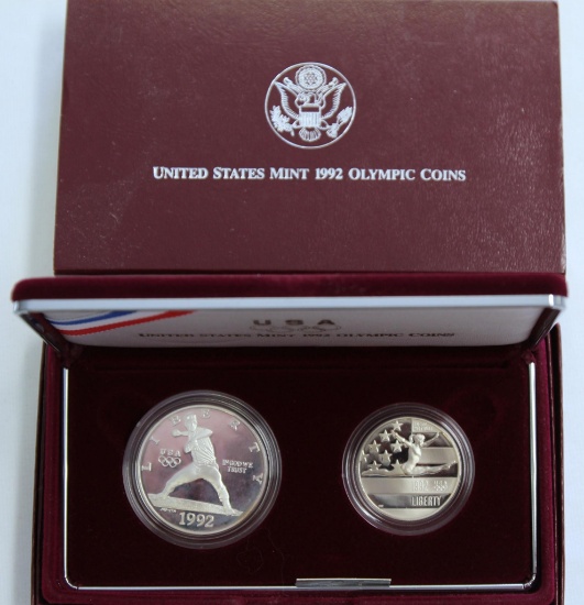 U.S. Mint 1992 Olympic Coins Two Coin Proof Set