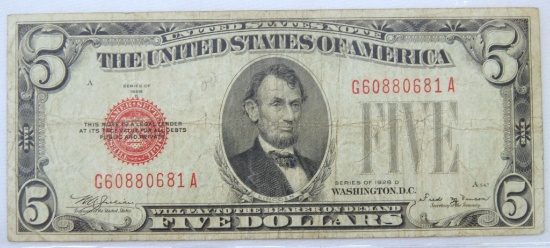 1928D $5 Red Seal Note