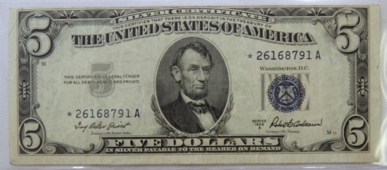 1953A $5 Silver Certificate Star Note