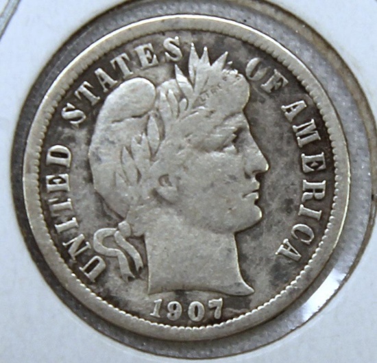 1907O Barber Dime
