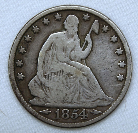 1854O w/Arrows Seated Liberty Half Dollar
