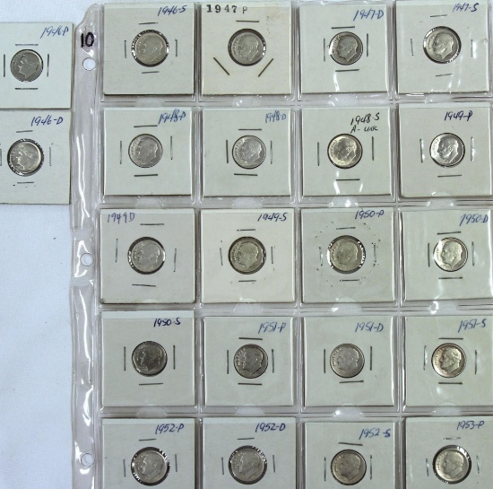 Roosevelt Dime Collection - 1946-1981 with Several Proofs