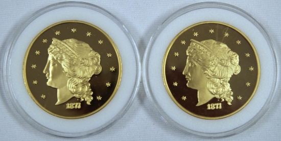 National Collector's Mint 1877 $50 Gold Half Union Tribute Proof - 23mg 24KT Gold Clad Proof,