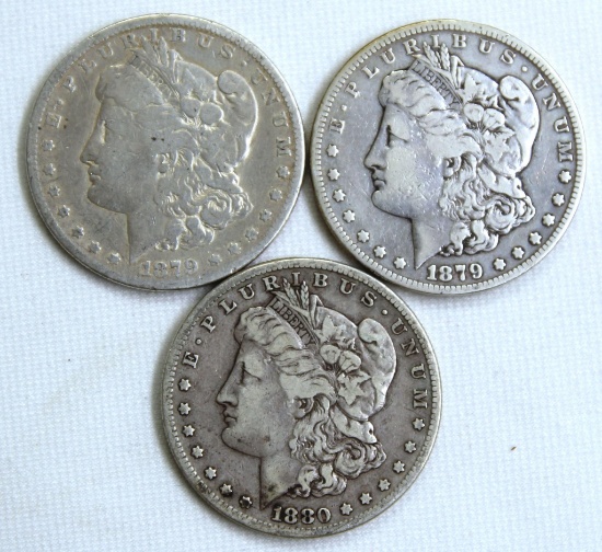 1879, 1879S, 1880S Morgan Dollars