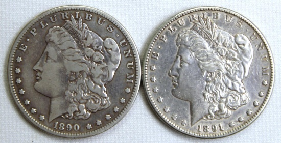 1890S, 1891S Morgan Dollars