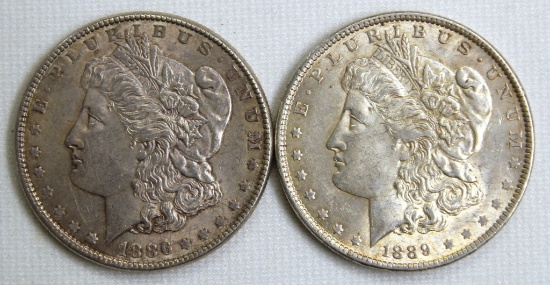 1886, 1889 Morgan Dollars