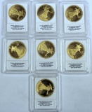 (7) 1933 St. Gaudens Proof Copies, Genuine 24 Kt. Gold Enriched