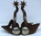 Pair of California Lady Leg Cowboy Spurs w/Heiser Straps and Cannon City Conchos