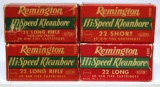 (4) Full Vintage Boxes Remington Cartridges - .22 LR, .22 LR HP, .22 Long, .22 Short