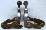 Pair of Kelly Nickel Plated Cowboy Spurs w/Pie Cutter Rowels