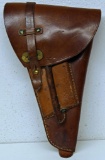 WWII Leather Swedish M/40 Lahti Pistol Holster w/Cleaning Rod, Tool and Oiler Bottles, 3 Crowns