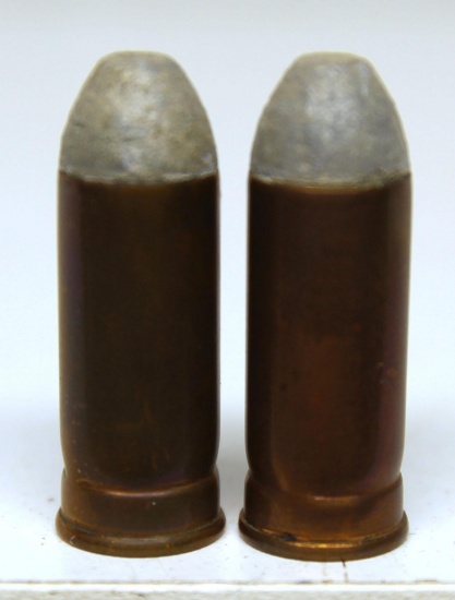 (2) Frankford Arsenal .45 S&W Schofield Copper Case Inside Benet Primer Collector Cartridges