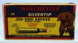 Full Vintage Bear Box Winchester SilverTip .250-3000 Savage 100 gr. Cartridges