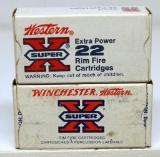 Full Vintage Box Winchester Western Super-X .22 Short Courte and Full Vintage Box Western Super-X