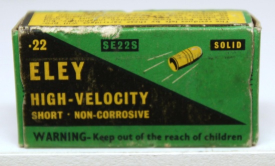 Full Vintage Box Eley .22 Short Cartridges