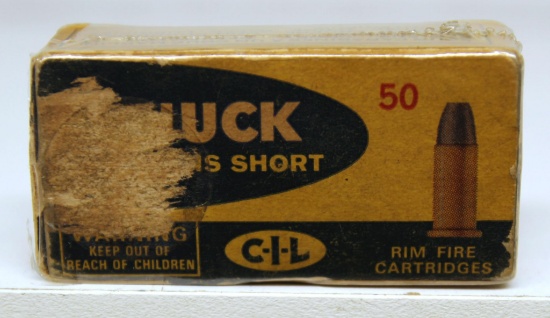 Full Vintage Box C-I-L Canuck .25 Stevens Short Cartridges