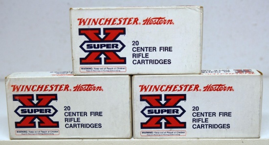 3 Full Boxes Winchester Western Super X .300 Savage 180 gr. Silvertip Express