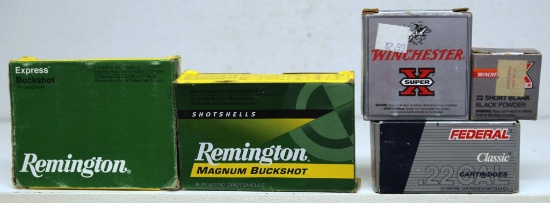 Mixed Ammo Lot - Full Box Federal .22 LR Bird Shot, Full Box Winchester Super-X .22 Short Blank