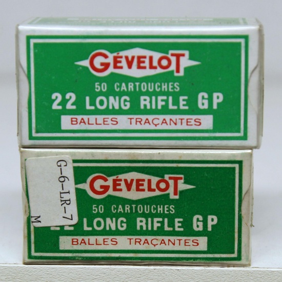 2 Full Boxes Gevelot .22 LR GP Tracer Cartridges