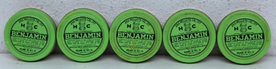 5 Vintage Full Tins of 250 Benjamin .177 Cal. Pellets