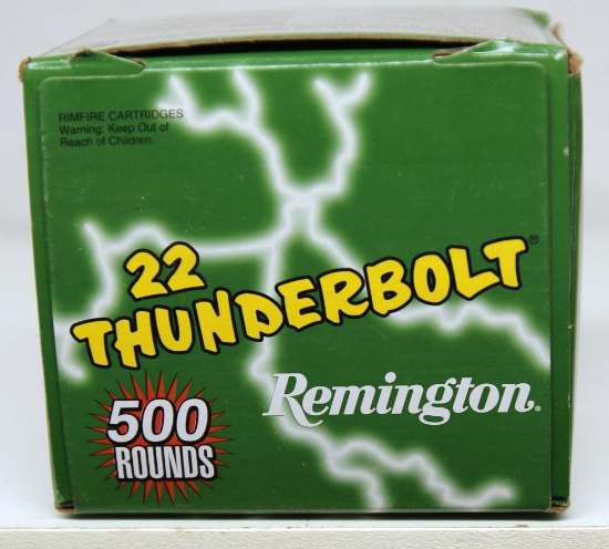 Full Box 500 Pack Remington 22 Thunderbolt .22 LR Cartridges