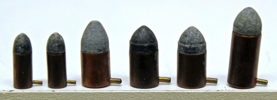 4 12 mm Pin Fire and 2 9 mm Pin Fire Collector Cartridges