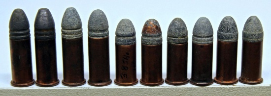 10 Mixed .38 Long and Extra Long Rim Fire Collector Cartridges