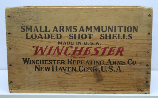 Winchester Super Speed 12 Ga. Wooden Shotshell Ammo Box - Damage to one side