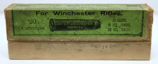 Partial Two Piece Box of 4 UMC .50-95-300 Express Cartridges - Box Dated May14, 1937