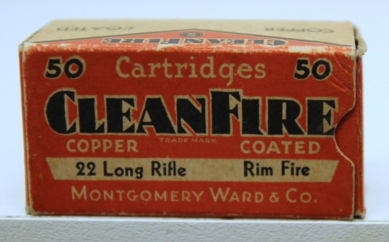 Full Vintage Box Montgomery Ward CleanFire .22 LR Cartridges