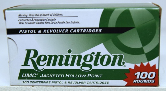 Full Box 100 Remington 9 mm Luger 115 gr. JHP Cartridges