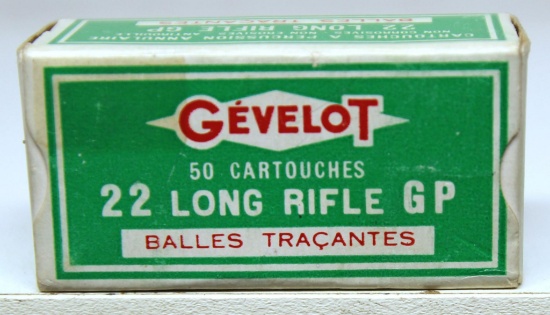 Full Vintage Box Gevelot .22 LR GP Flame Tracer Cartridges