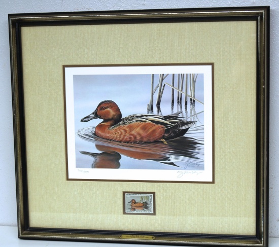 1985-86 Federal Duck Stamp Print by Gerald Mobley in 17 1/2" x 16" Frame