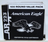 Full Box 100 Pack American Eagle .223 Rem. 55 gr. FMJ Cartridges