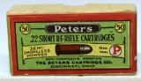 Full Vintage Sealed Two Piece Box Peters .22 Short Cartridges