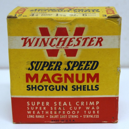 Full Vintage Box Winchester Super Speed 12 Ga. 3" Magnum 6 Shot Shotshells