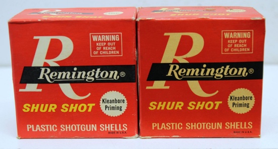 2 Partial Vintage Boxes 19 Each Remington Shur Shot 12 Ga. Scatter Load Shotshells - 1 Box Red