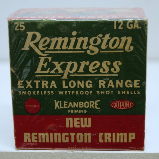 Full Vintage Box Remington Express Extra Long Range 12 Ga. 2 3/4" 5 Shot Shotshells, New Remington