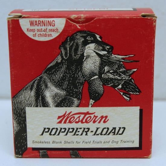 Partial Vintage Box 17 Western Popper-Load 12 Ga. 2 3/4" Blank Shells for Field Trials & Dog