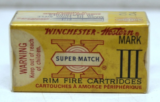 Full Vintage Box Winchester-Western Super Match Mark III .22 LR Cartridges