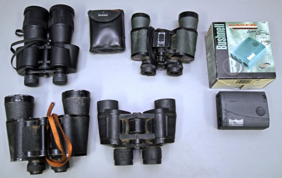 Mixed Lot 5 Prs. Binoculars & Bushnell Laser Range Finder