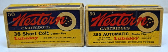Partial Vintage Box 40 Western .380 Automatic & Partial Vintage Box Western .38 Short Colt