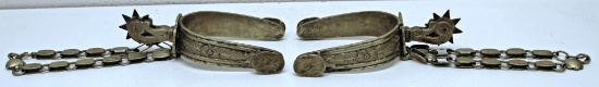 Pair Silver Mexican Cowboy Spurs Stamped .800