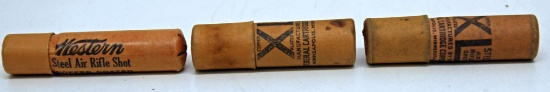 2 Federal, 1 Western Air Rifle Partial BB Shot Tubes