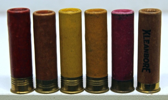 6 24 Ga. Collectible Shotshells - 4 Winchester, UMC Nitro Club, Rem UMC Kleanbore