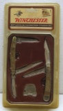Winchester 2007 Limited Edition Sheep Horn Stockman Two Pocket Knife Set w/Collector Tin